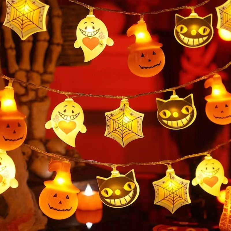 New Halloween light string skull ghost horror decorative lights ghost festival atmosphere small lights battery box pumpkin lights