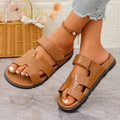 Ready-to-ship cross-border  summer new arrival women's platform thong sandals with hook-and-loop closure, european and american style solid color slippers