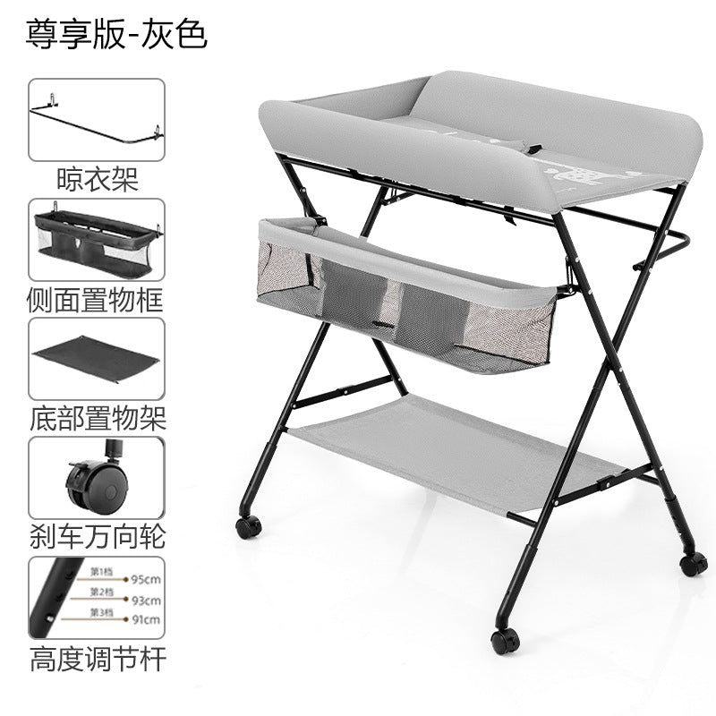 Diaper changing table - portable, multifunctional, foldable baby care station for newborns - bathing, diaper changing, and massage