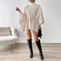 Women's fashionable casual commute elegant slimming woolen coat cape waist-defining versatile style - cross-border european and american