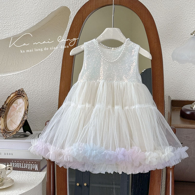 Girls' dress  new butterfly wing tutu fairy gauze birthday party dress