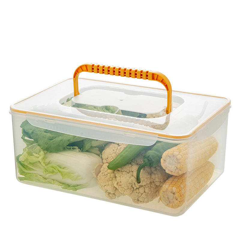 Food grade refrigerator storage fresh-keeping box, transparent food freezing sealed box with lid, kitchen vegetable egg storage box