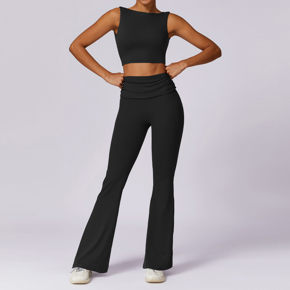 spring barely-there fit yoga set with racerback top, running workout set for women, breathable & quick-drying activewear 8516