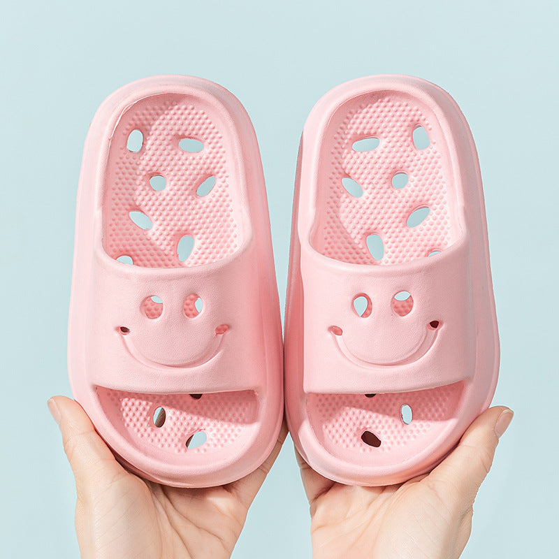 Kids' bath slippers - summer anti-slip hollow-out drainable indoor soft sole slides for boys and girls