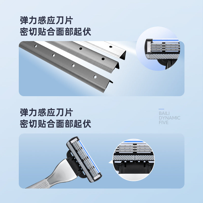 Feidi men's shaving razor manual stainless steel smooth razor set replacement blades factory wholesale