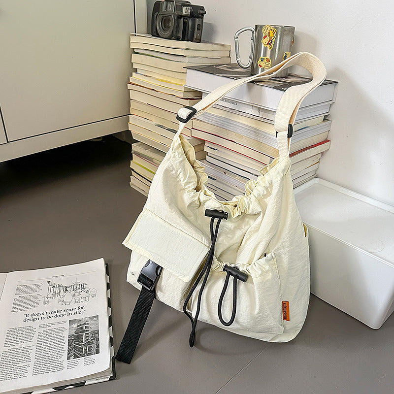 Foreign trade nylon bag women's large capacity 2025 new summer versatile shoulder messenger bag niche commuter tote bag