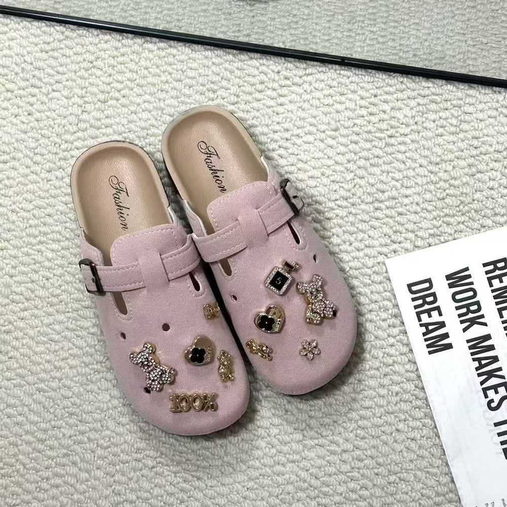 Birkenstock indoor half slippers outdoor wear 2025 new men's and women's slippers casual fashion flat sandals wholesale