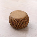 Rattan chinoiserie solid wood straw makeup low drum stool for home living room coffee table shoe changing stool guzheng piano board tall round stool