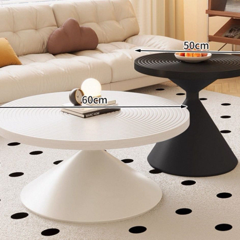 Carbon steel round coffee table - living room, home, small apartment,  new minimalist mid-century modern simple small round table