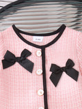 Kids clothing cross-border exportfall and winternew arrivalkids pink short-sleeved dress baby children's clothing
