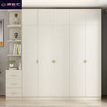 Solid wood double door cream style wardrobe bedroom for home modern casual multifunctional assembly wardrobe double door wardrobe