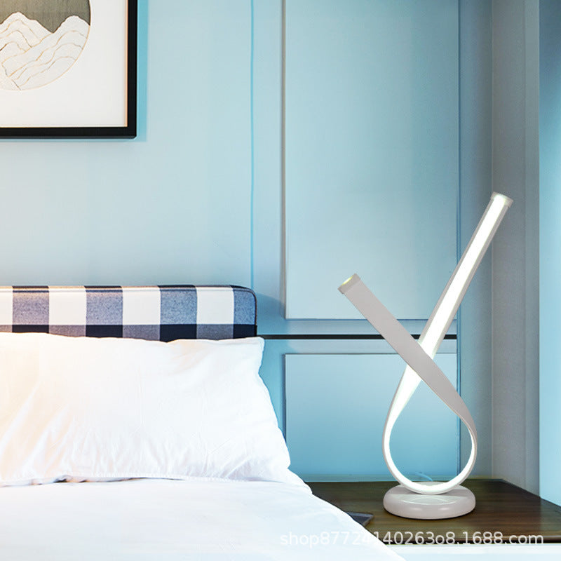 Modern minimalist led table lamp - bedroom bedside lamp, living room study, unique designer nordic style, energy-saving eye protection desk lamp