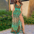 Y9336 2025 cross-border summer new arrivals: european and american style sexy leopard print backless dress - spaghetti strap maxi dress