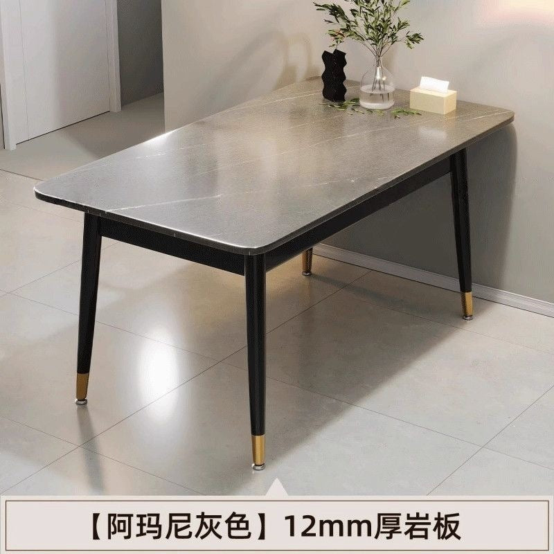 Rock slab dining table and chair combination dining table for home small apartmentaccessible luxury living room dining table rectangular modern marble casual