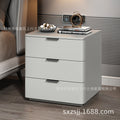 Bedside cabinet popular douyin new arrival leather art simple modern solid wood room master bedroom wholesale rock slab countertop