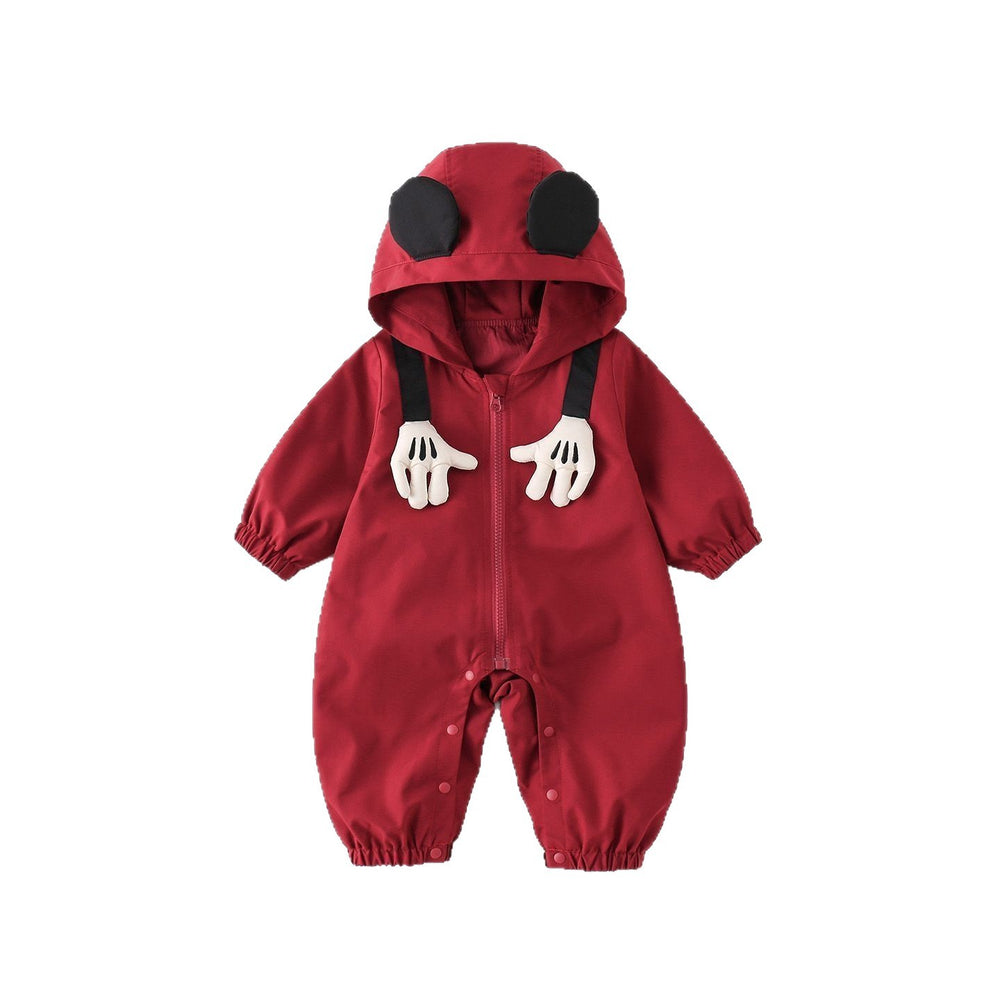 Spring & fall super cute jumpsuit for going out baby jacket autumn clothes baby hooded romper cute going out clothes trendy