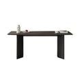 Italian minimalist rectangular dining table and chair set, simple yet luxurious, modern home decor, small apartment black rock slab dining table