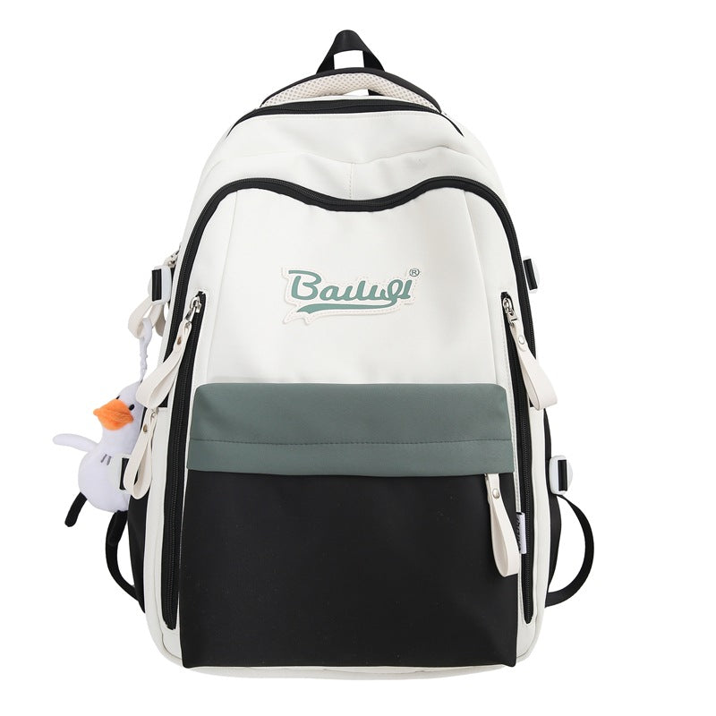 Men's college student backpack, junior high & high school student large capacity lightweight backpack, women's middle school backpack, breathable & weight-reducing backpack