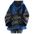 new autumn/winter women's long-sleeved hooded coat - dragon & phoenix print wool blend - perfect for  &  export (us/eu styles)
