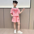 Girls' summer outfit set  new korean style chic kids summer little girl trendy fashionable children's two-piece set