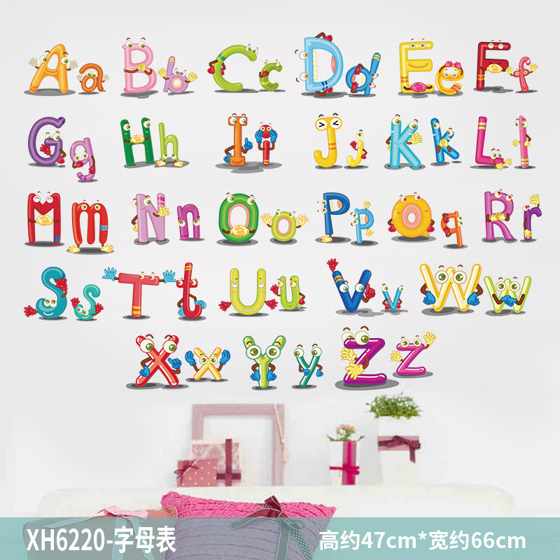 Kindergarten addition, subtraction, multiplication and division formula, Chinese pinyin table, early childhood connection, early education children's room, classroom puzzle wall sticker
