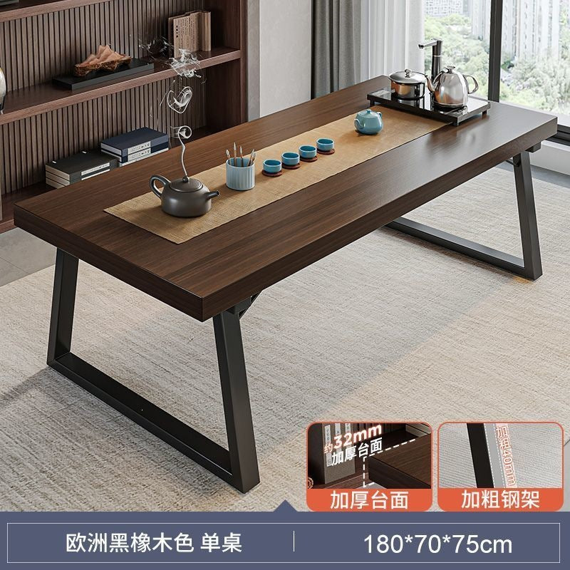 Solid wood color tea table and chair combination, one table and five chairs, tea table, new chinoiserie negotiation office large board tea table, coffee table