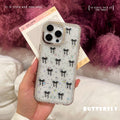 Suitable for iphone17air flash diamond mobile phone case black bow apple 16pro trendy diamond protective case 15