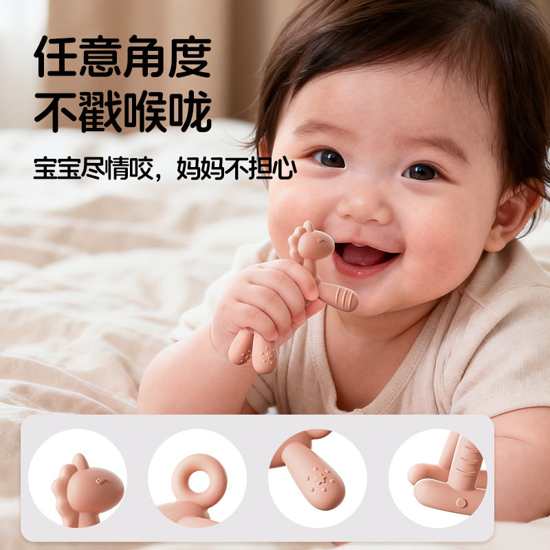 Babibele baby teether - anti-sucking hand toy, silicone chewable toy for babies aged 0-1 year