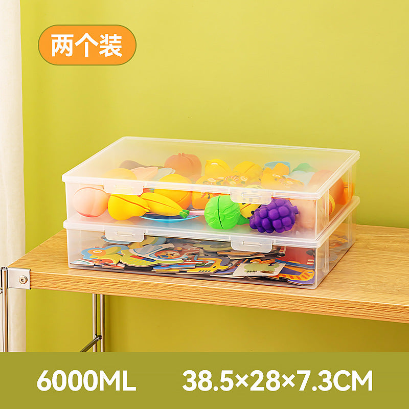Plastic box with lid Rectangle Lego building block storage Organizing box Children's toys Transparent plastic storage box