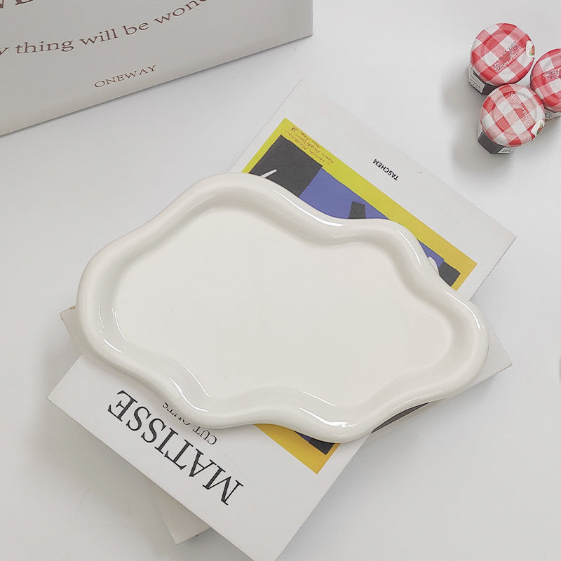 Nordicins creative large asymmetrical storage tray jewelry storage ceramic tray popular style photo prop tray