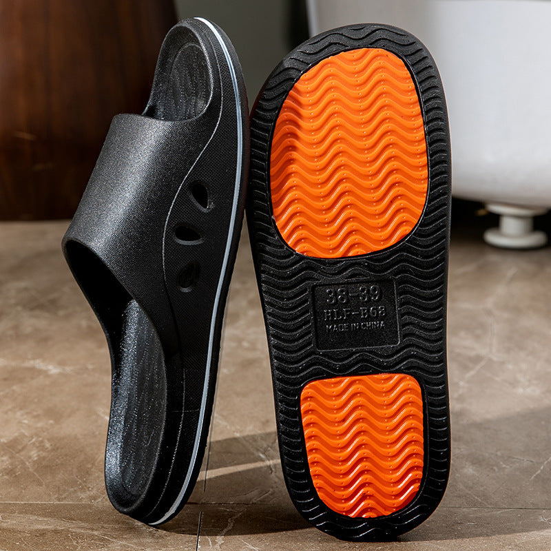 2023 new men's slippers - outdoor wear, summer, home use, non-slip, thick sole, indoor house slippers, women's one-strap sandals