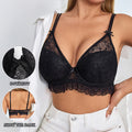 Fashion cross-border  french bra sexylace thin small breast push-up push-up breathable plaid women's bra