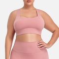 European and american plus size women's sports bra - high impact, shockproof, padded, yoga bra with racerback straps