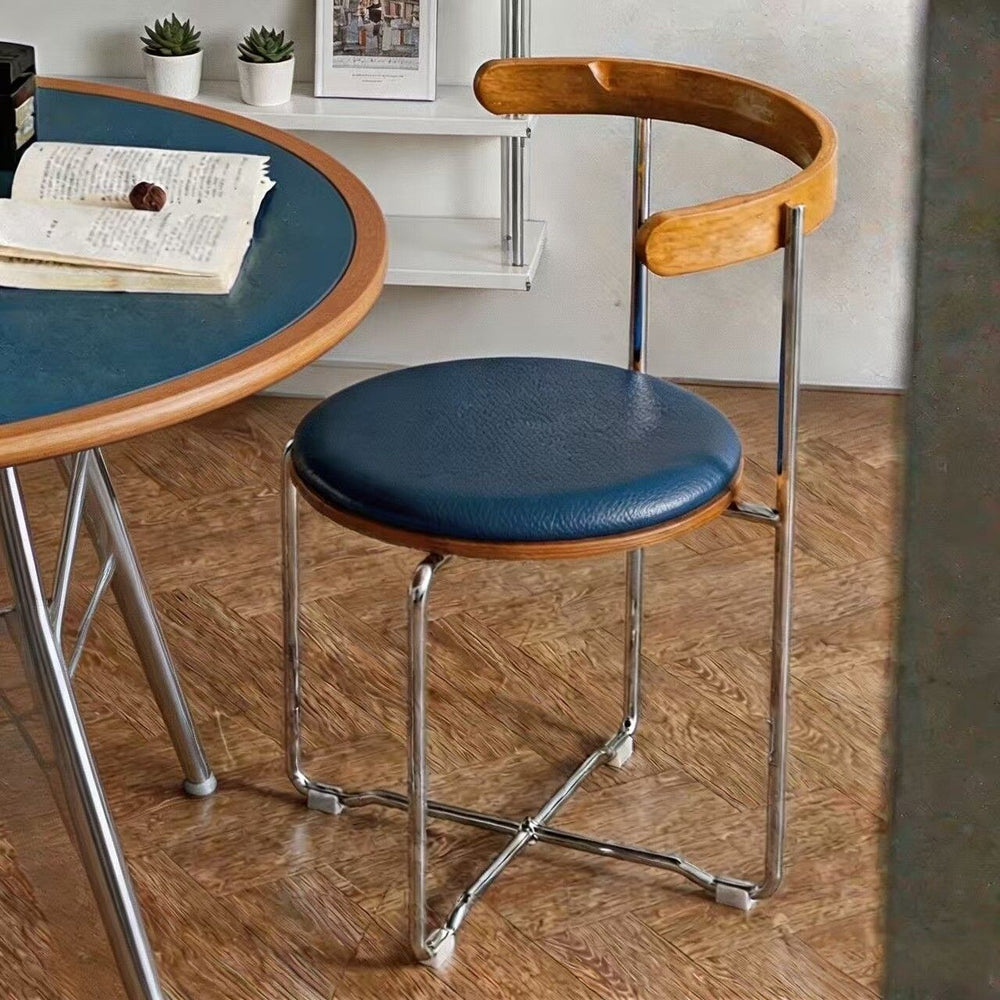 Retro scandinavian foldable chair small apartment for homesolid wood dining chair chair casual modern restaurant casual back chair