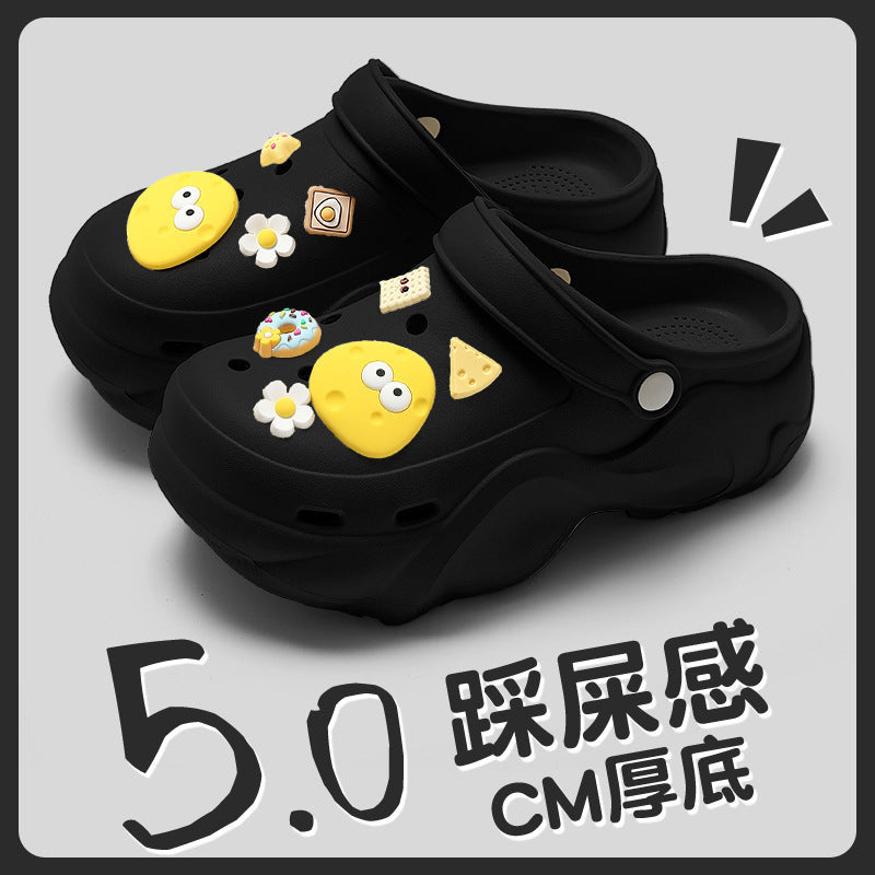 Women's clogs summer outdoor wear 2026 new eva beach seaside non-slip anti-odor thick sole height increasing sandals