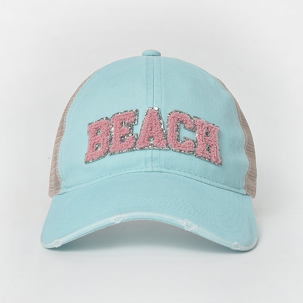 Baseball cap children sunshade sunscreen breathable mesh cap towel embroidery cap outdoor leisure hollow mesh hat