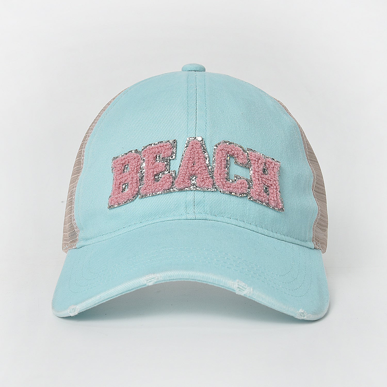 Baseball cap children sunshade sunscreen breathable mesh cap towel embroidery cap outdoor leisure hollow mesh hat