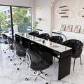 New arrival marble widened 45 porcelain surface manicure table and chair suit economical single and double multi-functional odor-free carbon steel paint