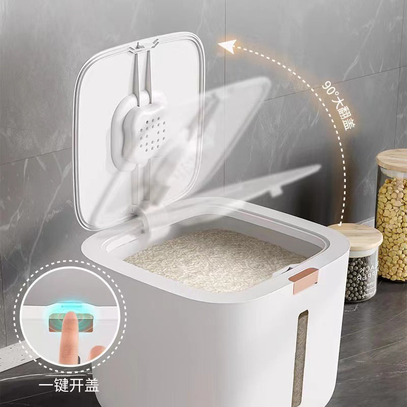 Household rice storage box Moisture-proof rice tank Sealed insect-proof surface Kitchen rice bucket Food grade flour storage tank