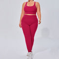 European and american plus size women's activewear set - barely there, high-stretch, breathable yoga outfit two-piece cross-border fitness set