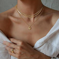 amazon round multi-layer necklace - minimalist, stylish, everyday wear, commute, casual, stackable, geometric choker - wholesale
