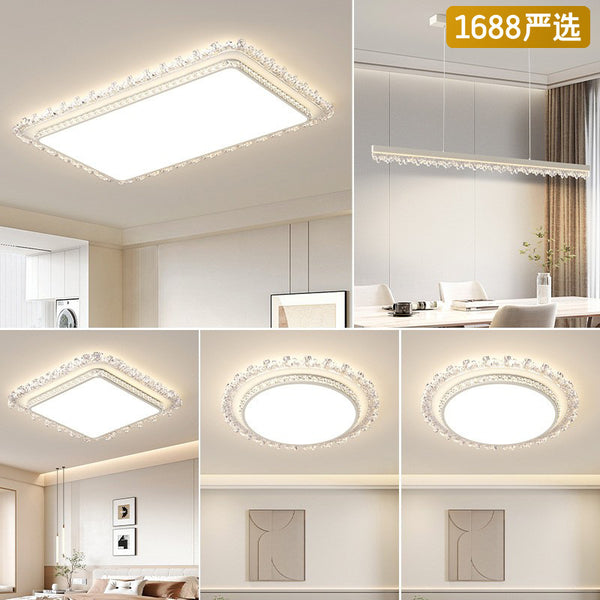 [Strict selection] Full-spectrum eye protection ceiling lamp 2025 new light luxury crystal lamp modern simple whole house lamp