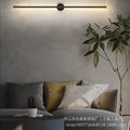 Italian normcore upper and lower light linear wall lamp matte black vertical strip long pole wall washer lamp villa staircase aisle guest