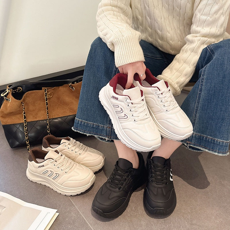 summer new arrival: plus-size women's casual comfort chunky sole retro round toe dad shoes wholesale