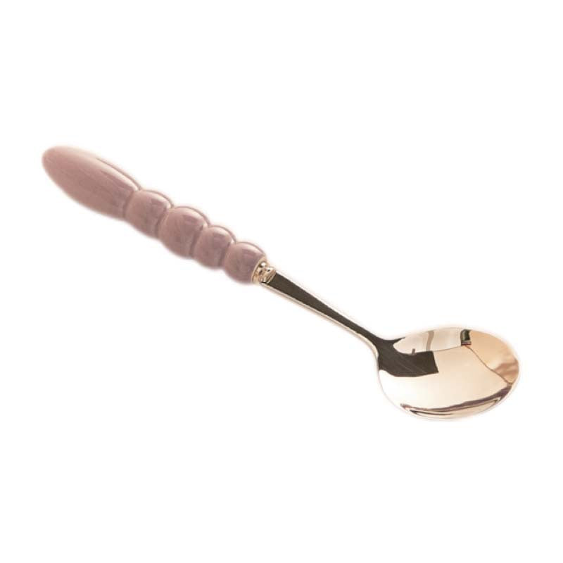 Creamy style 304 stainless steel cutlery set - includes knife, fork, and spoon with ceramic handles. high-style design, perfect for soups. suitable for kids and adults