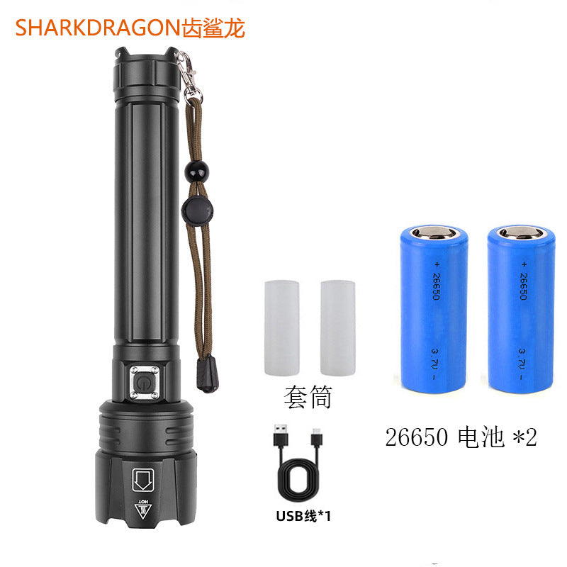 Hot Sale XHP70 Strong Light Flashlight USB Charging Outdoor Zoom Power Display LED Flashlight