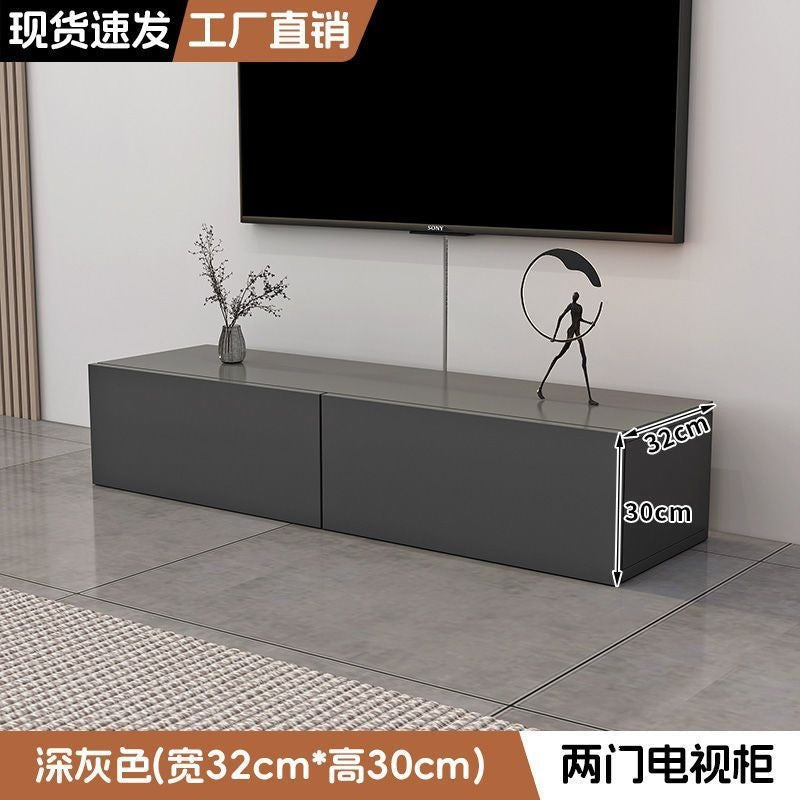 White tv cabinet scandinavian floor-standing small apartment normcore coffee table combination modern casual cream style tv floor cabinet