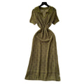 Korean retro hollow-out crochet knit dress - women's inner layering cami dress -  summer chic outfit