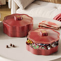Luxury dried fruit platter - airtight nut & snack display - festive chinese new year home storage box - living room coffee table fruit bowl
