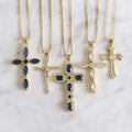 European and american cross-border jewelry: minimalist ins cross pendant necklace, unique and niche design, diamond-studded clavicle chain for women